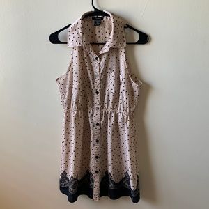 Polka dot minidress with lace hem